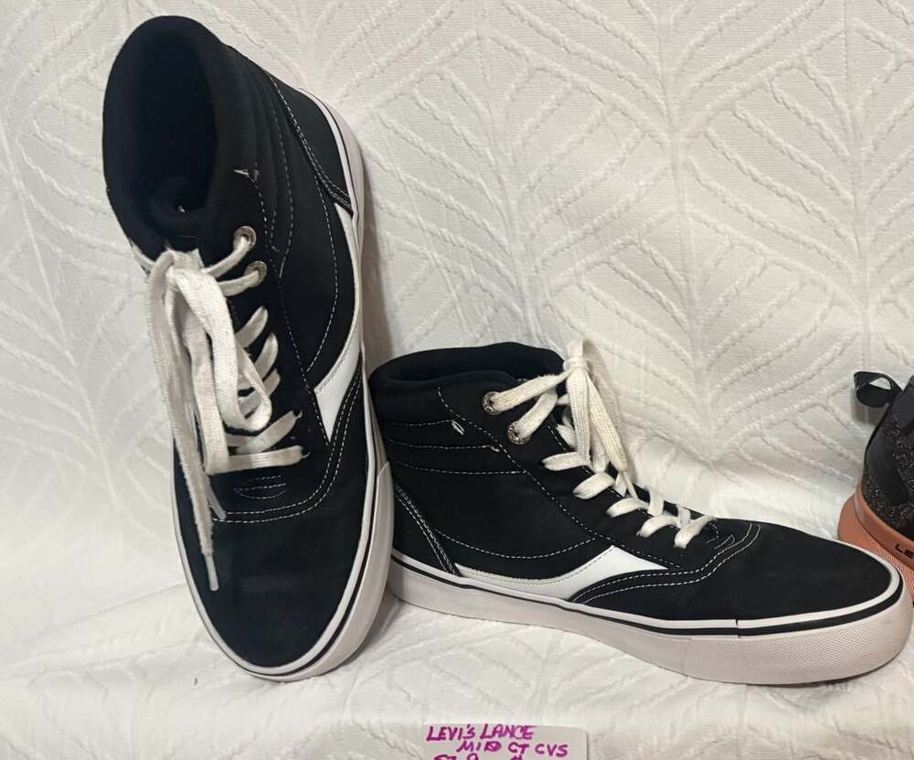 Levi's Lance Mid CT CVS UL Black White High Top Sneaker Shoes